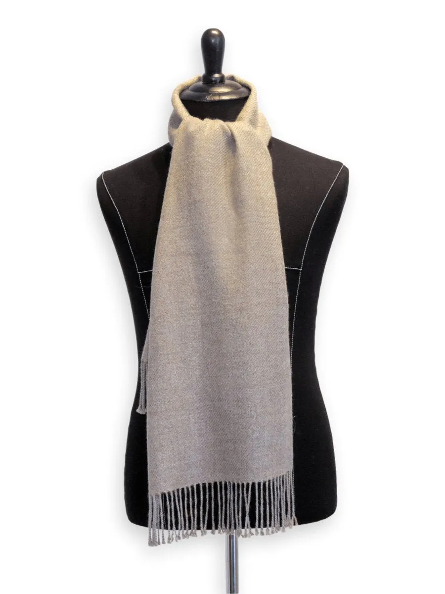 100% Baby Alpaca Woven Scarf - Natural Oats