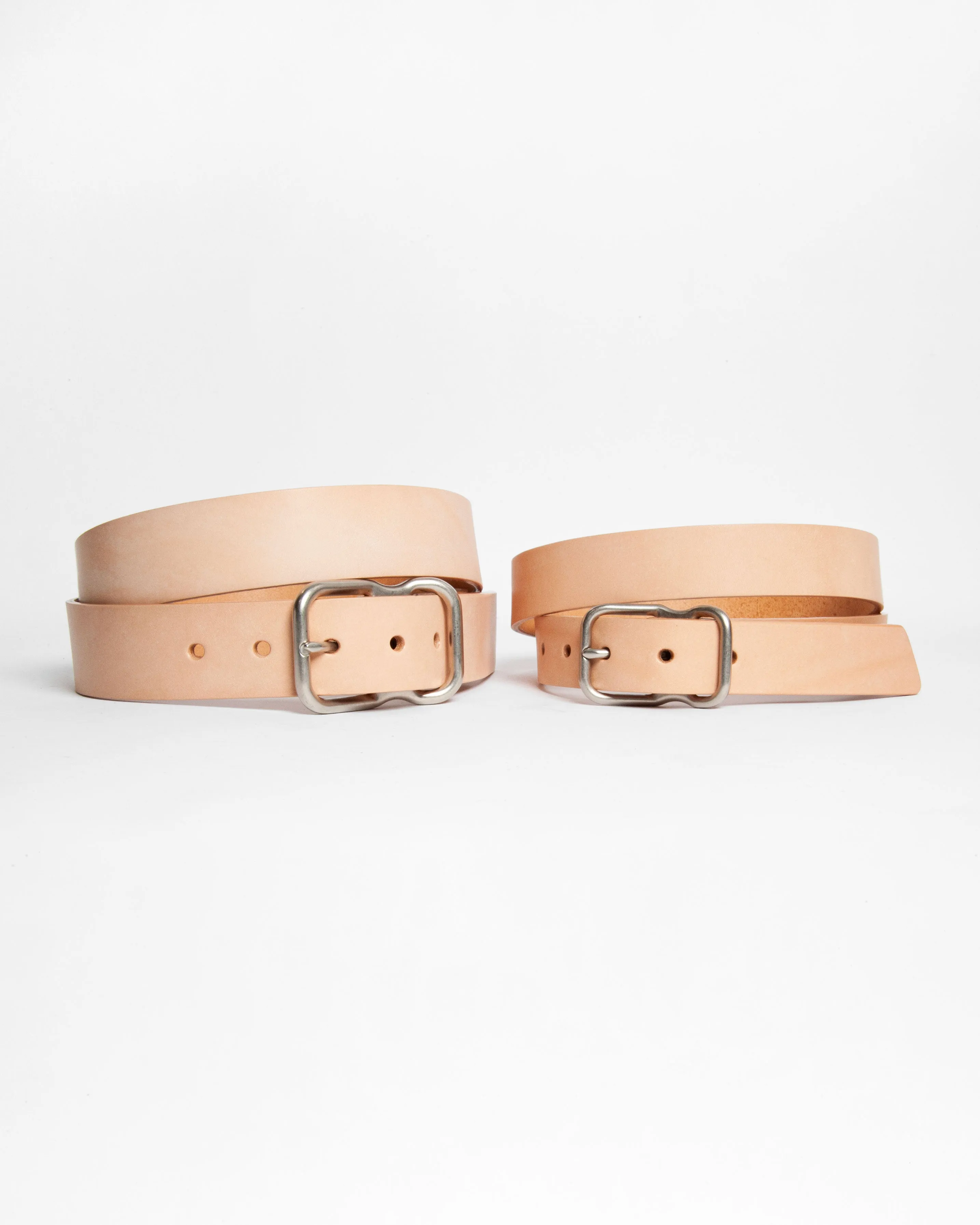 112 Signature Leather Belt - Natural Veg Tan - Nickel