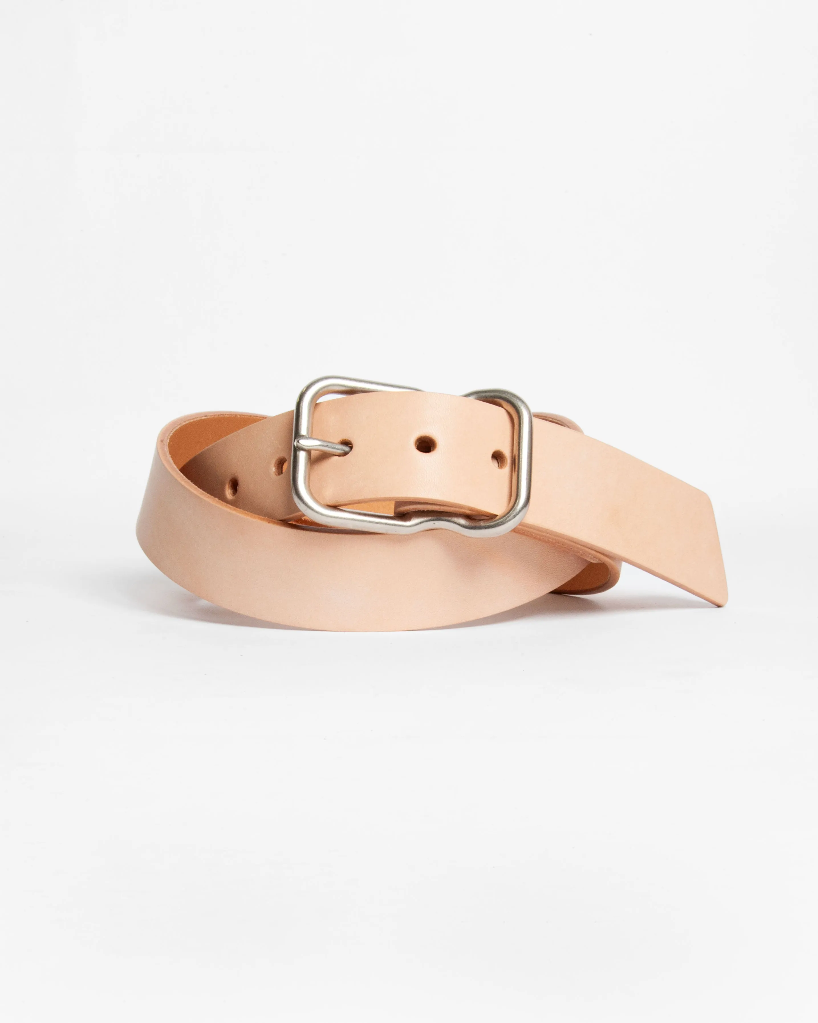 112 Signature Leather Belt - Natural Veg Tan - Nickel