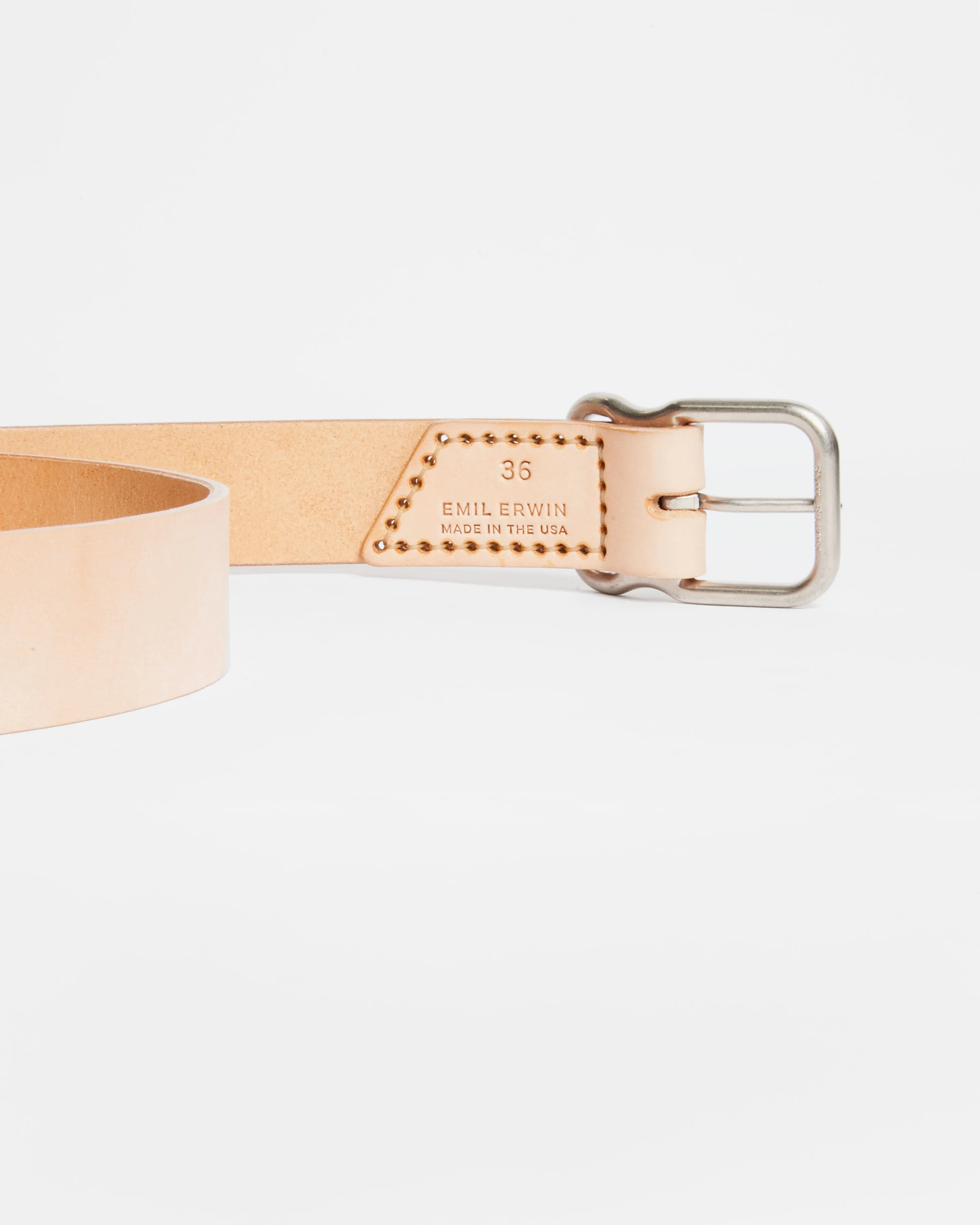 112 Signature Leather Belt - Natural Veg Tan - Nickel