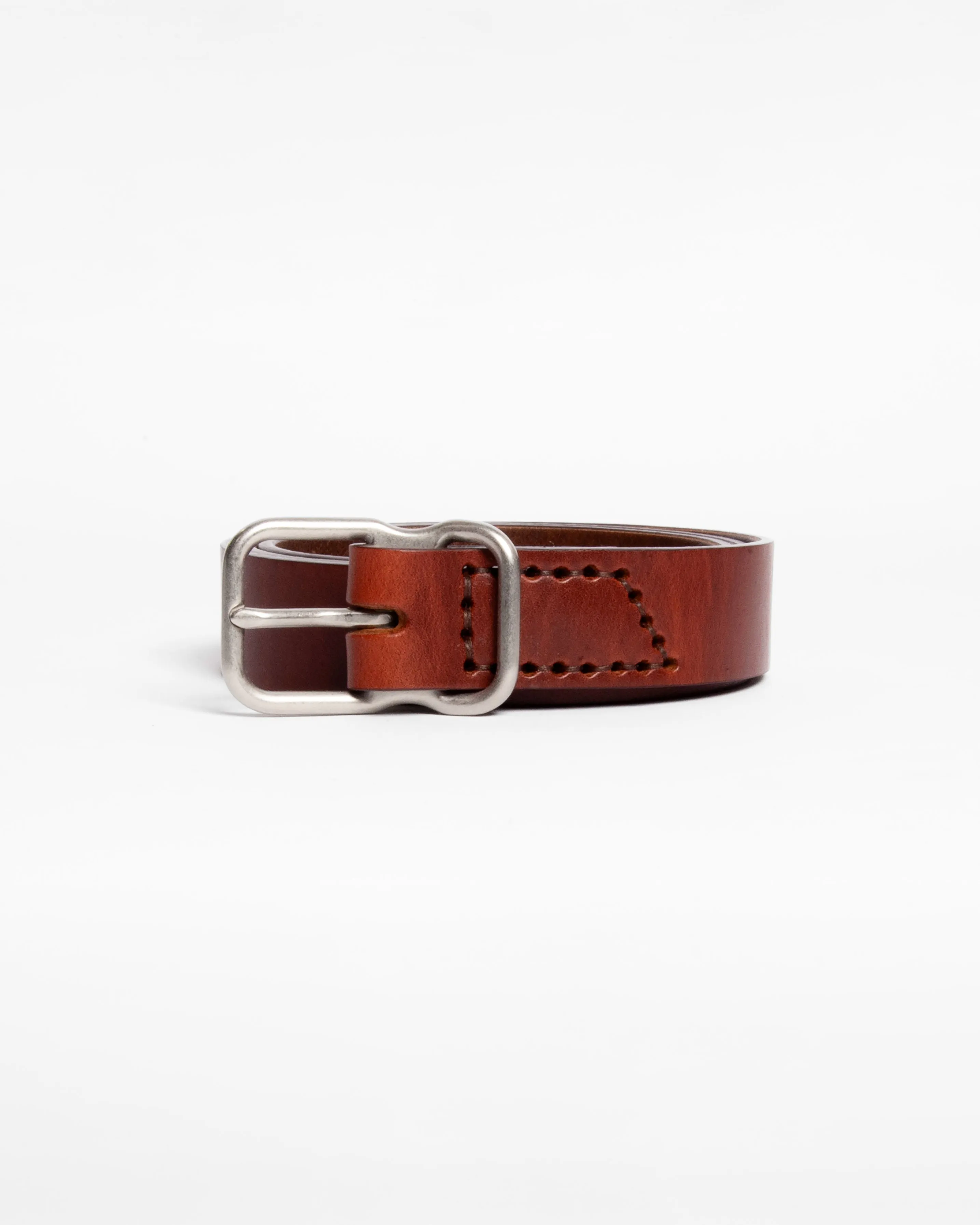 118 Signature Leather Belt - Narrow - Chestnut - Nickel