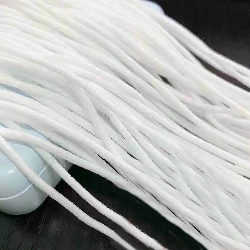 1/6 Inch(4mm)Flat Braided Elastic Cord/White Elastic Band (50 yards)