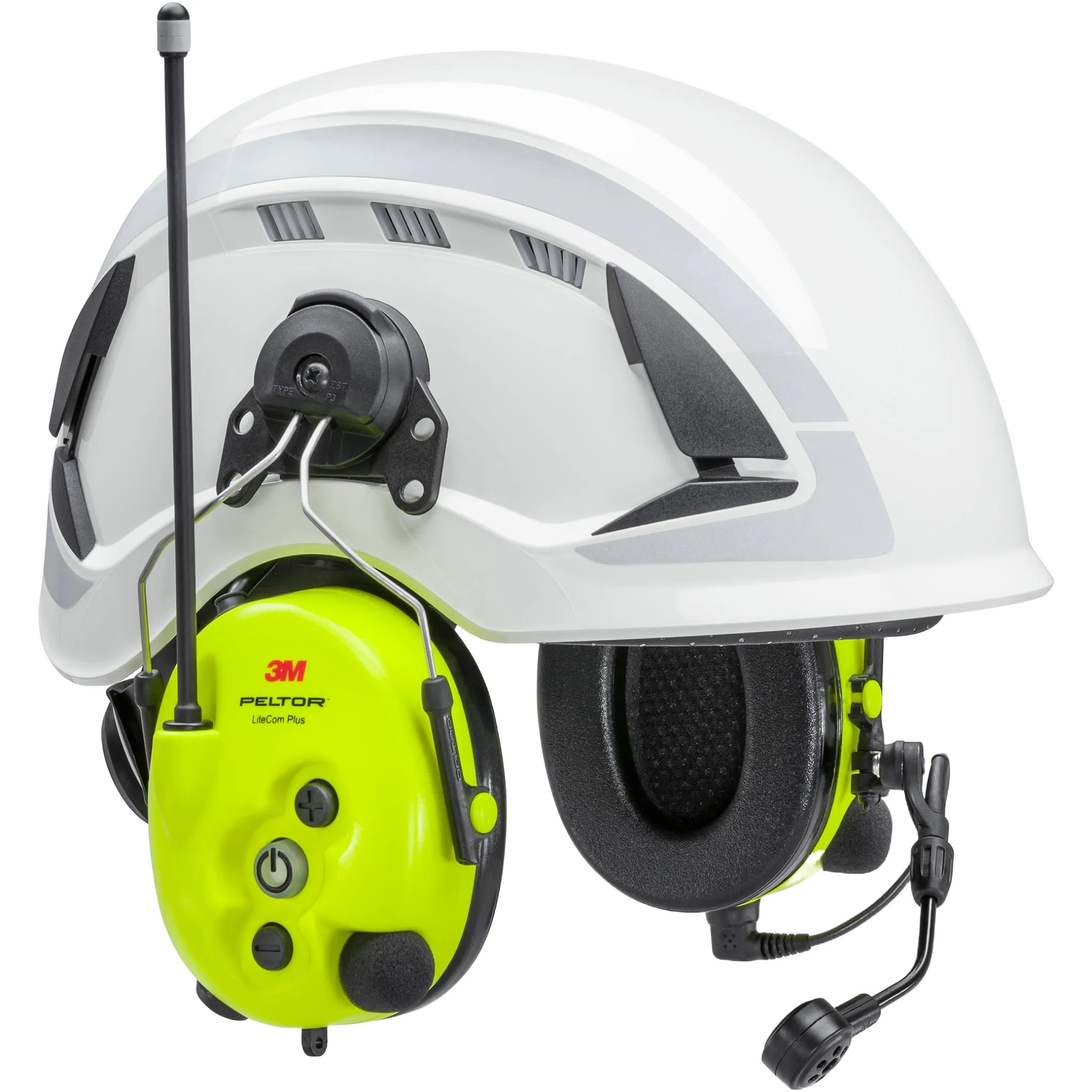 3M Peltor MT73H7P3E4610NA LiteCom Plus Headset, Hard Hat Attachment, 1 Each