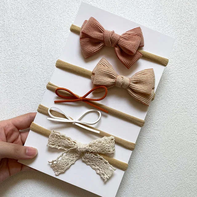 5-piece Baby Headband Bow Set