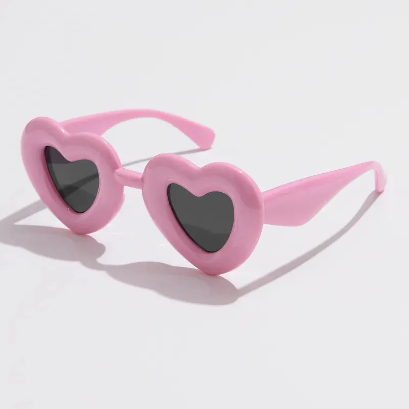 5pcs Y2K Retro Heart Cat Eye Candy Color Sunglasses Women Fashion Cycling Sports Shades UV400 Unique Wide Legs Men Sun Glasses