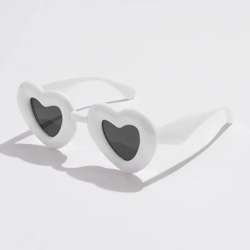 5pcs Y2K Retro Heart Cat Eye Candy Color Sunglasses Women Fashion Cycling Sports Shades UV400 Unique Wide Legs Men Sun Glasses