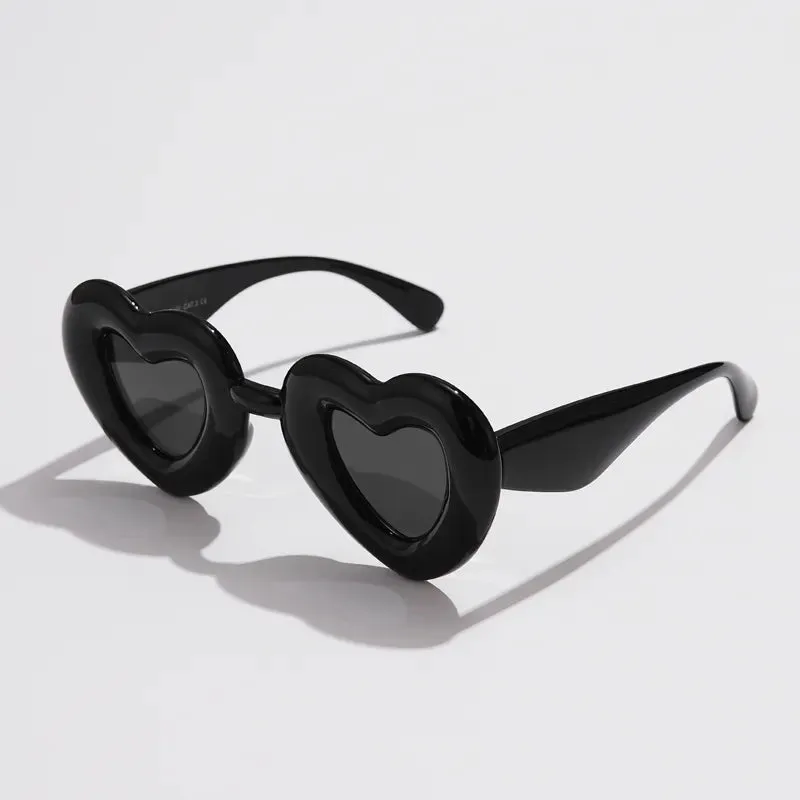 5pcs Y2K Retro Heart Cat Eye Candy Color Sunglasses Women Fashion Cycling Sports Shades UV400 Unique Wide Legs Men Sun Glasses