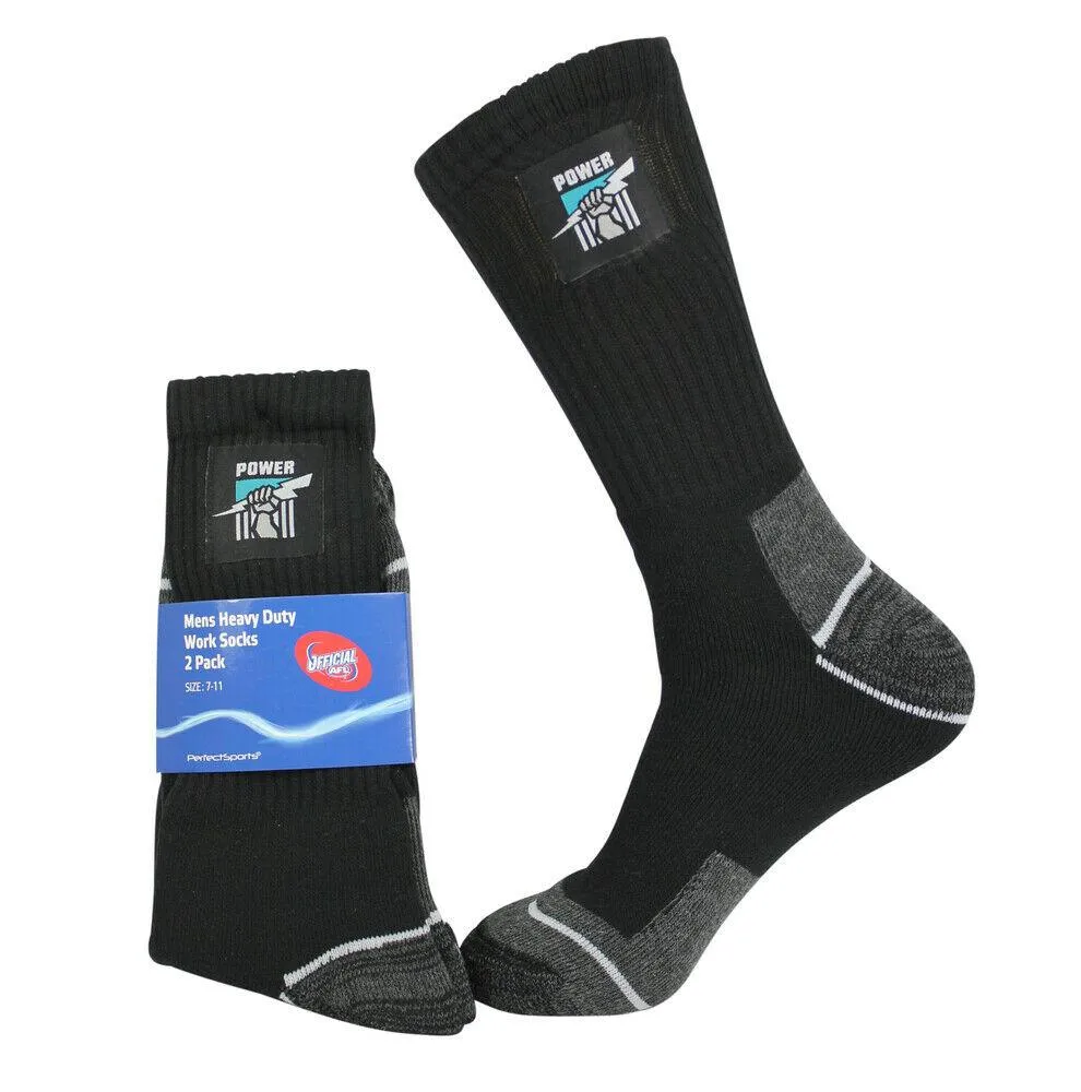 AFL Mens Work Socks Two Pack - Port Adelaide Power