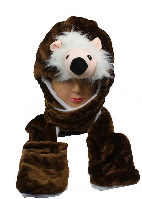 animal winter hat with mittens Case of 12