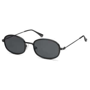 Appassal Retro Oval Sunglasses for Women Men Trendy Round Y2k Sunnies AP3681,Black/Dark Brown