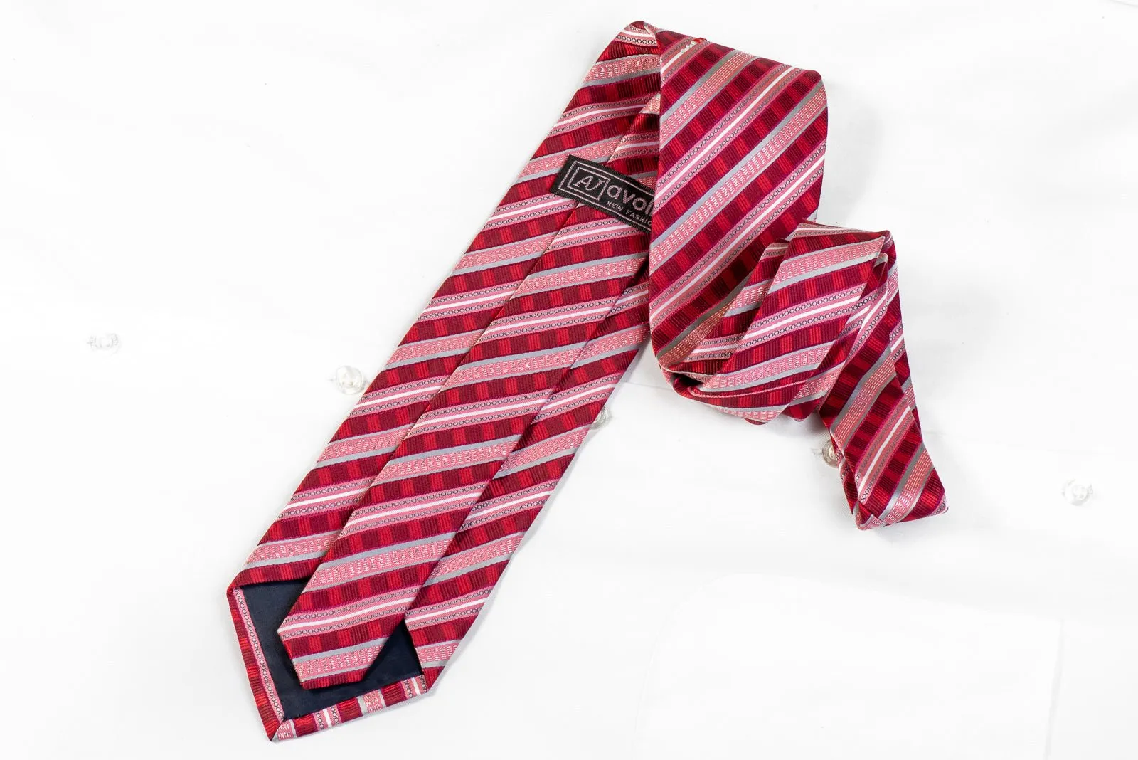 Avolio Rhinestone Necktie Stripes On Burgundy