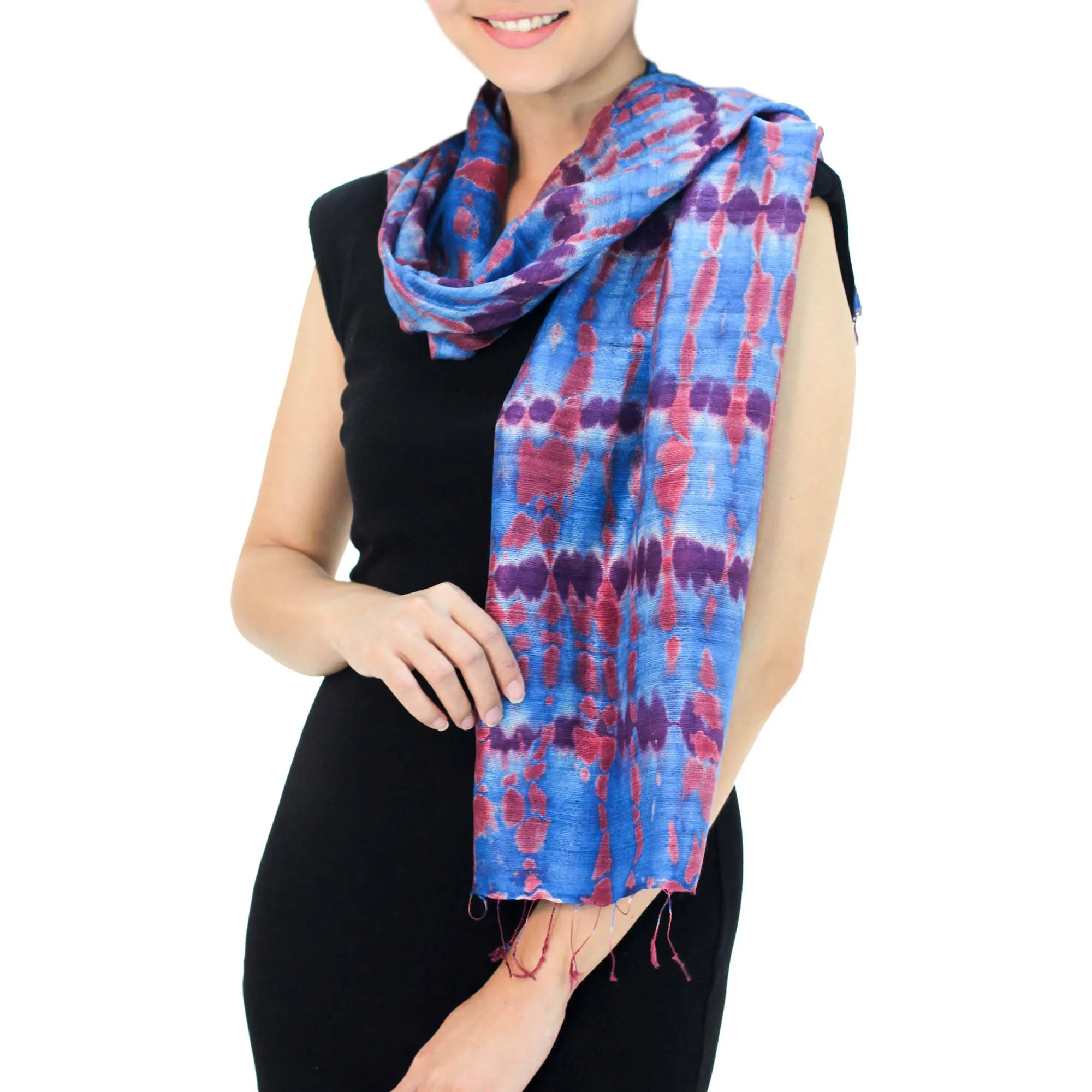 Azure Wilderness Silk Scarf