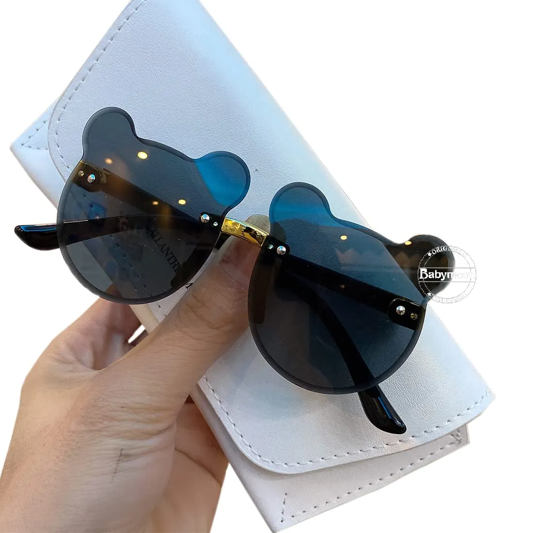 Babymoon Bear Rimless Sun Glasses | Baby Gift Set | Grey