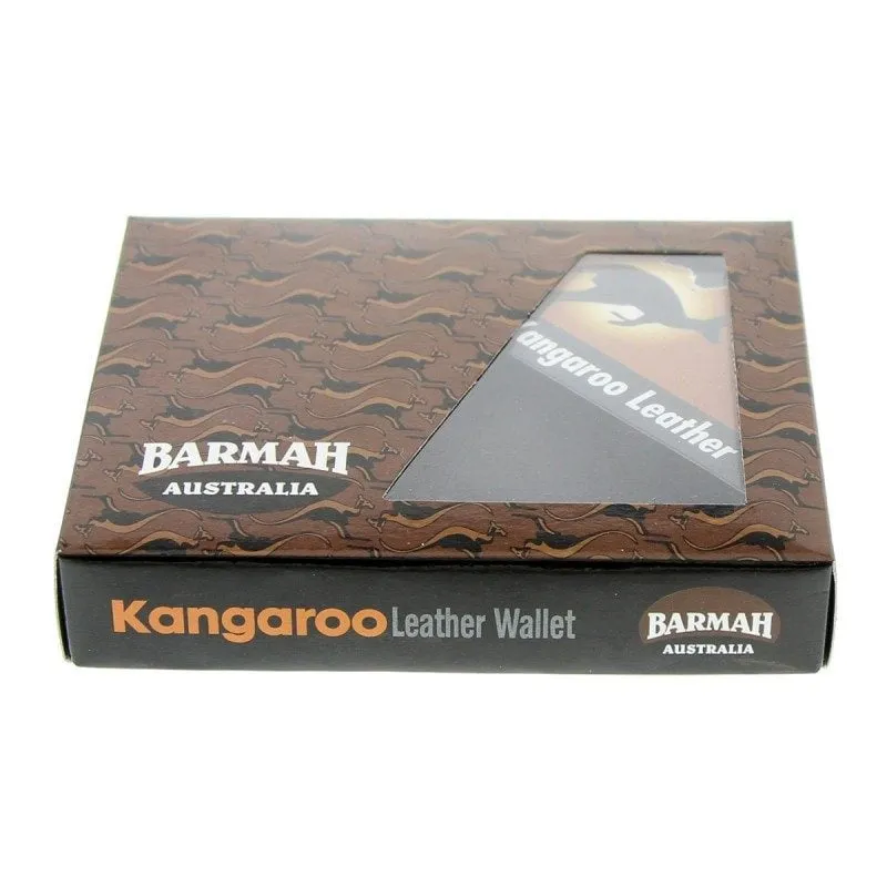 Barmah Kangaroo Leather 2 Fold Wallet - Brown