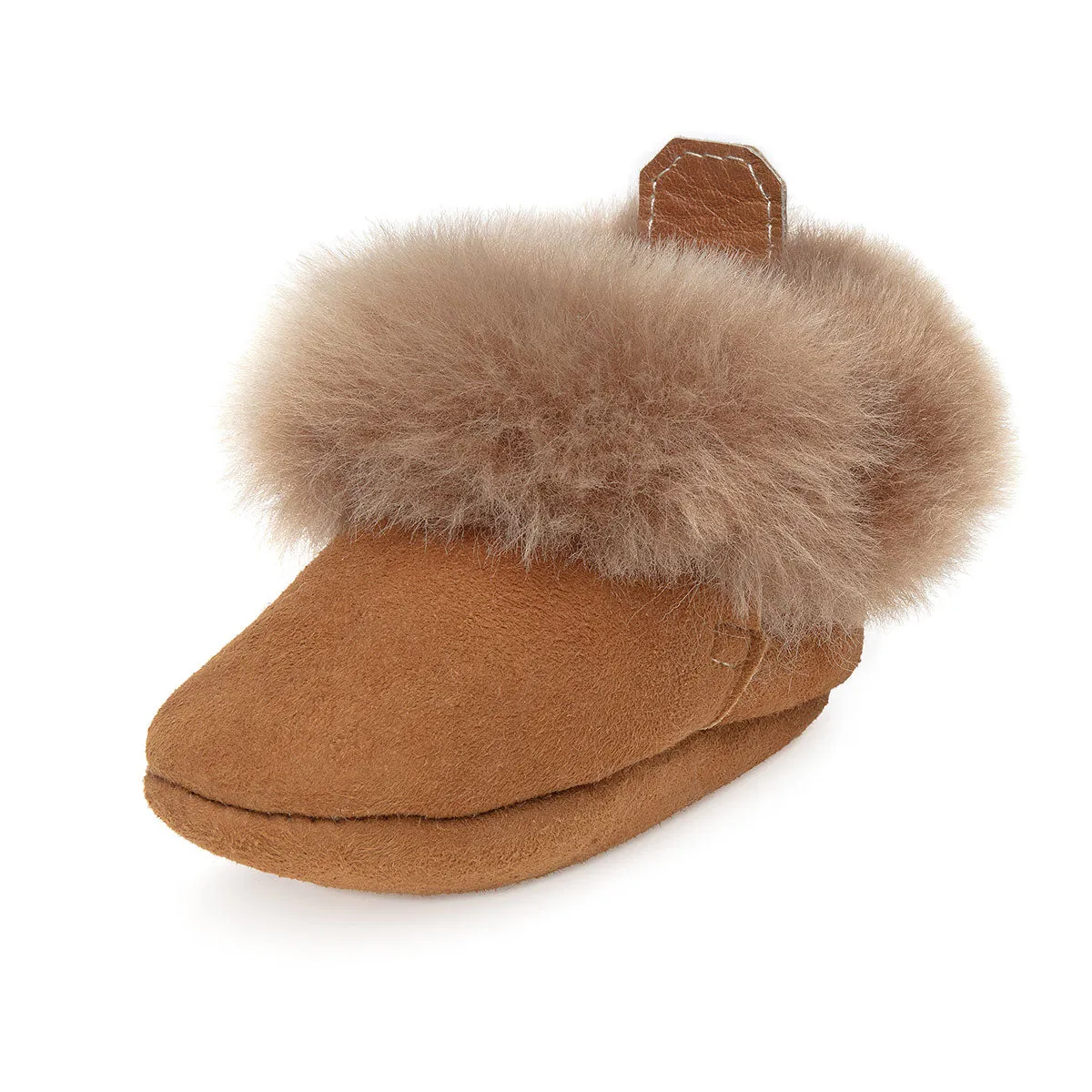 Barra Hand-Stitched Sheepskin Baby Booties - Honey