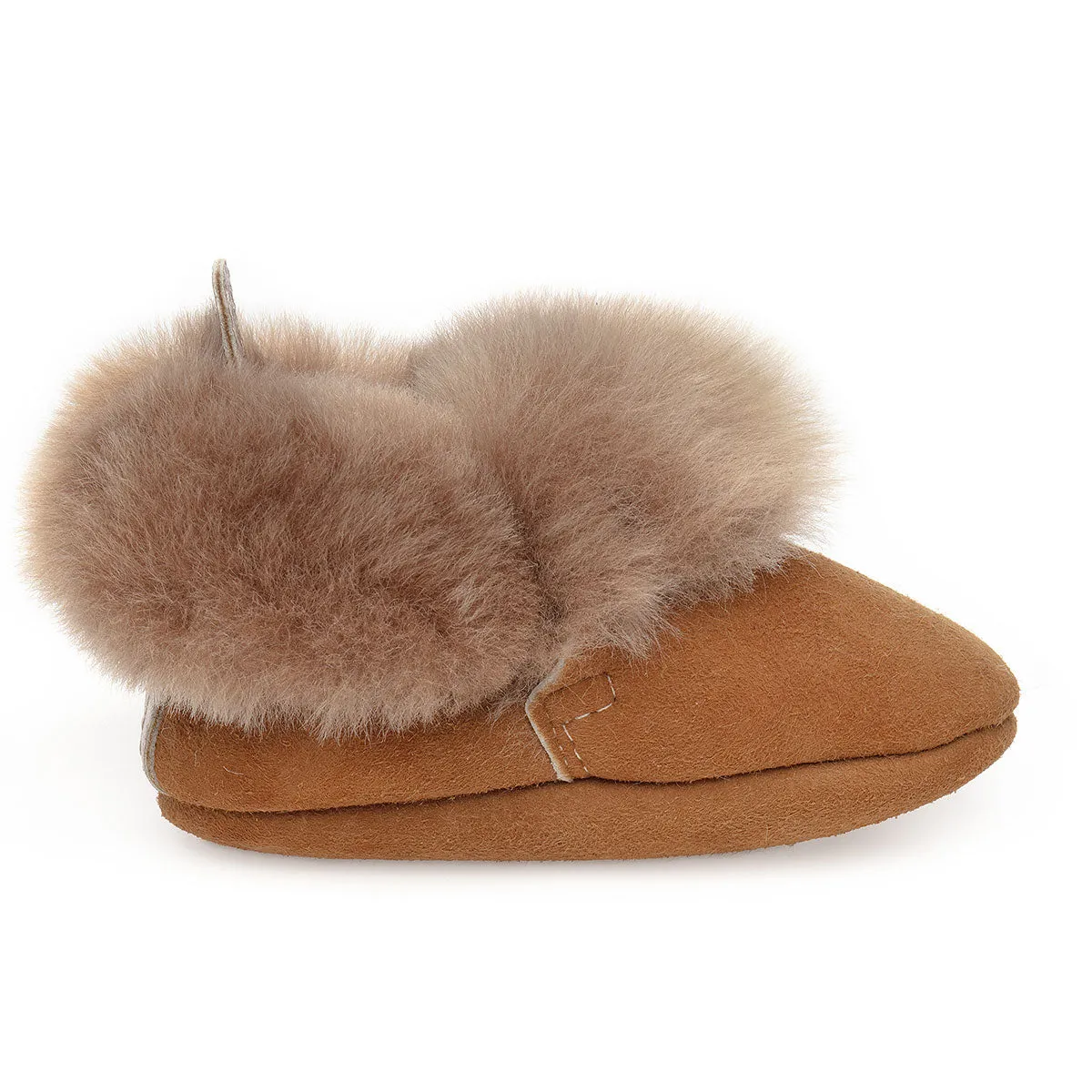 Barra Hand-Stitched Sheepskin Baby Booties - Honey