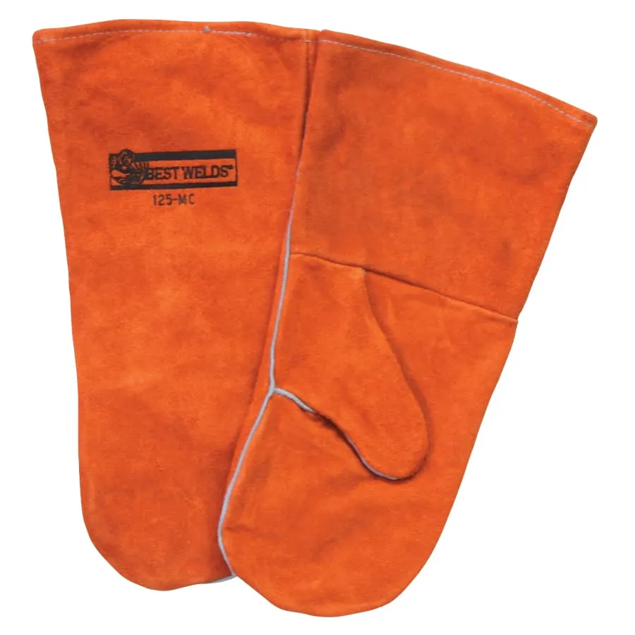 BW 125MC WELDER MITTENS - Welding Mittens, Side Split Cowhide, Standard Size, Russet