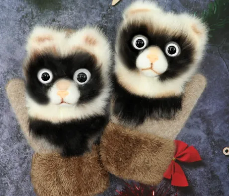 Cartoon Animal Autumn And Winter Warm Mittens