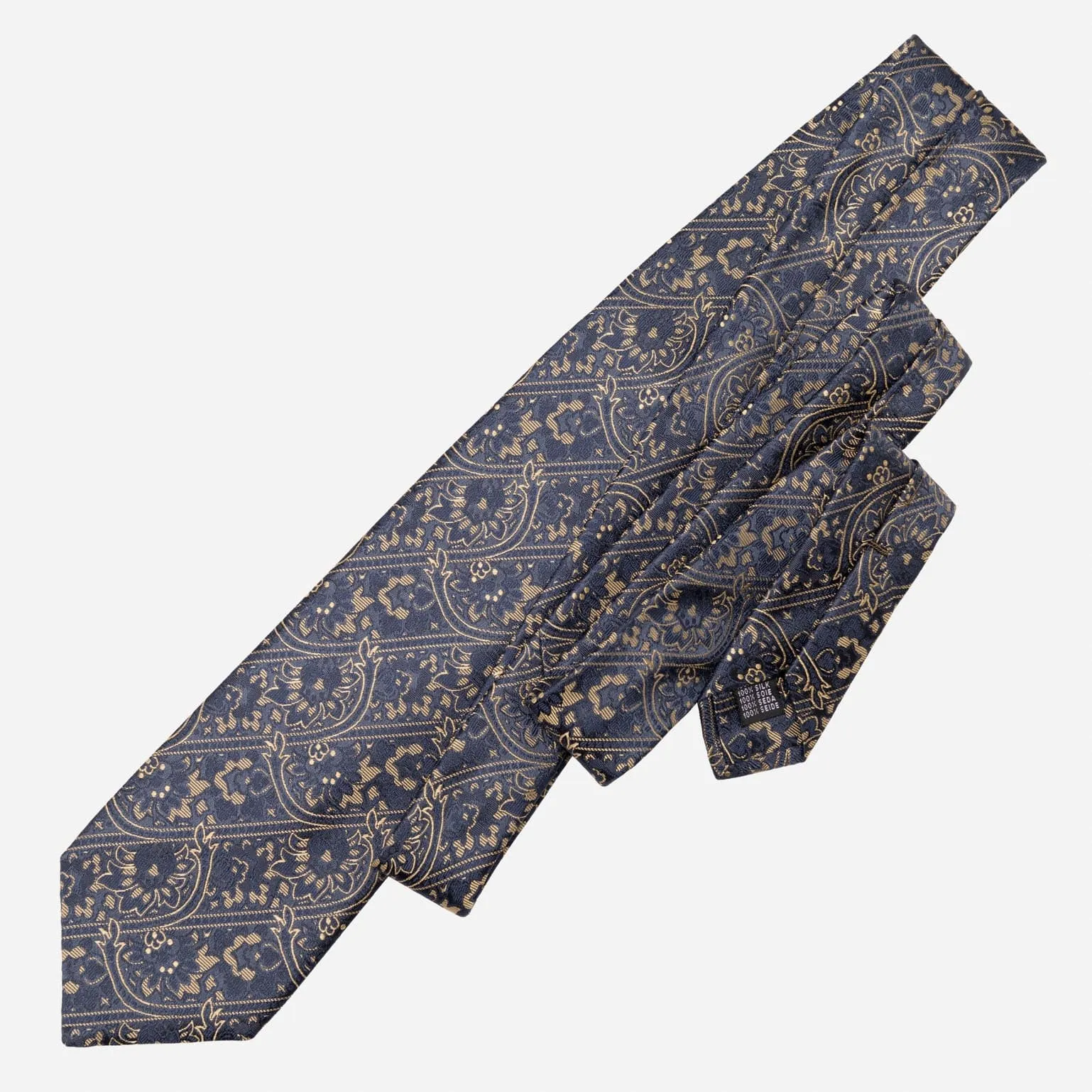 Caruso - Silk Jacquard Tie - Midnight Blue