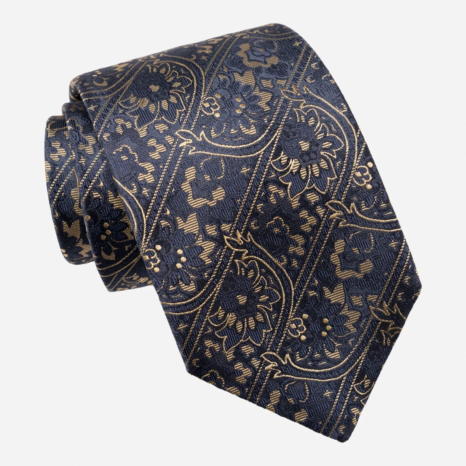 Caruso - Silk Jacquard Tie - Midnight Blue