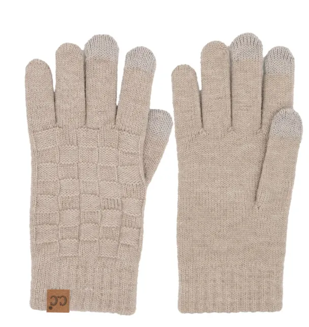 CC-Woven Checkered Texture Gloves