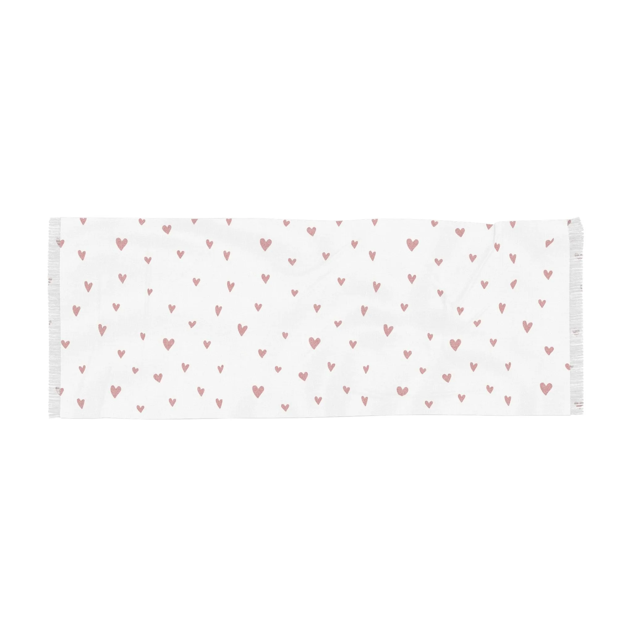 Chic Valentine's Day Red Heart-Patterned Scarf for Effortless Elegance