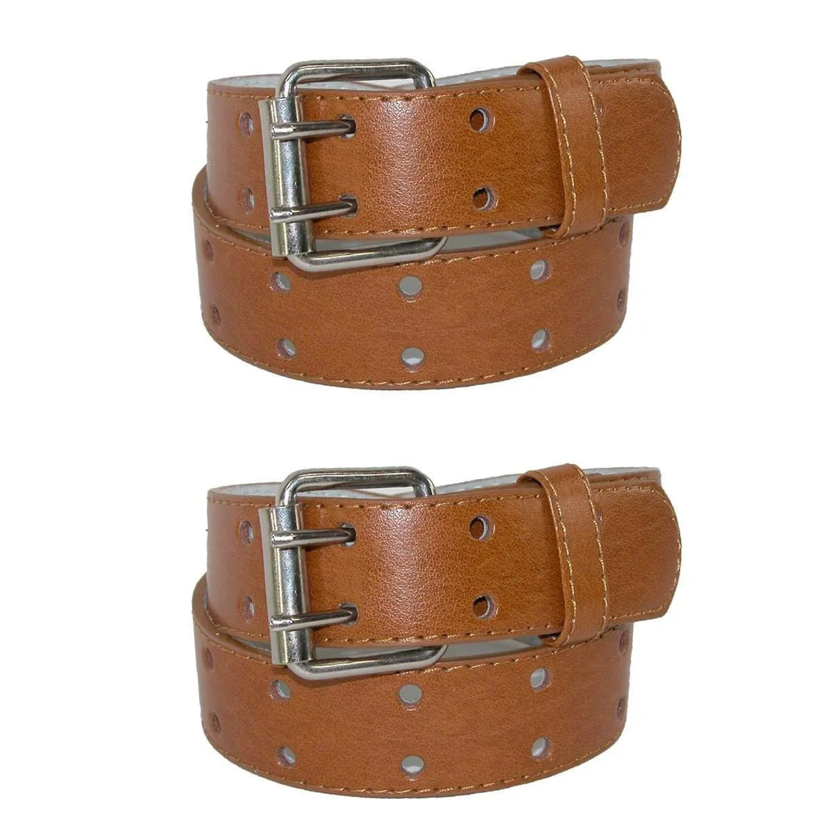 CTM® Kids' Leather Two Hole Jean Belt (Pack of 2)