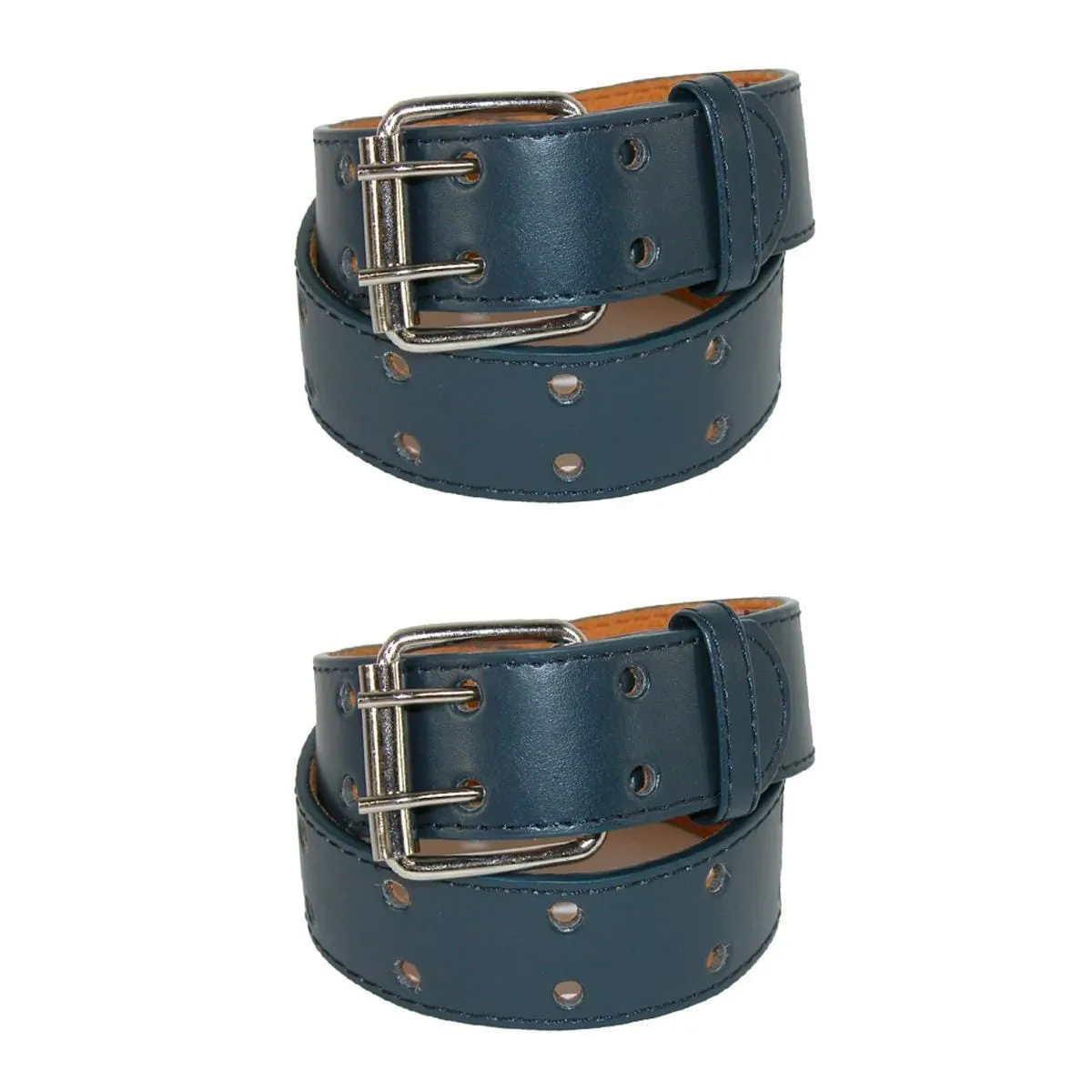 CTM® Kids' Leather Two Hole Jean Belt (Pack of 2)