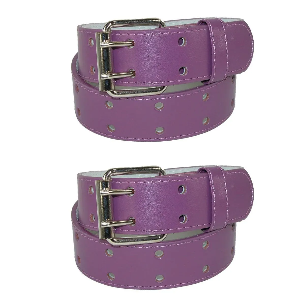 CTM® Kids' Leather Two Hole Jean Belt (Pack of 2)