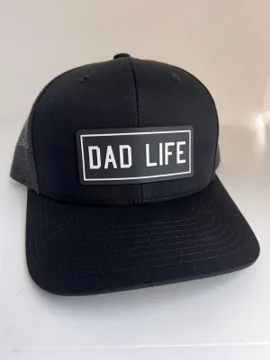 Dad life PVC patch hat. Snapback adjustable trucker hat for men, black dad life gift for new dad, Christmas gift for best dad. Cap for men