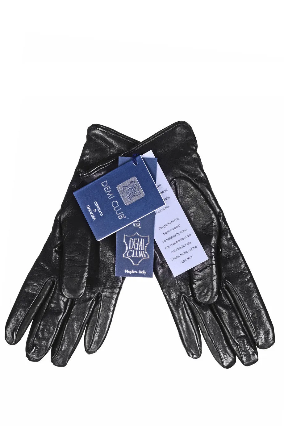 DEMI ELINDA Black Leather Zip Women Gloves