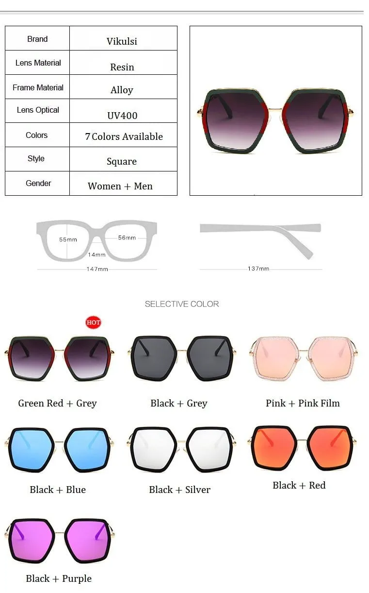 Diva Retro square oversize sunglasses