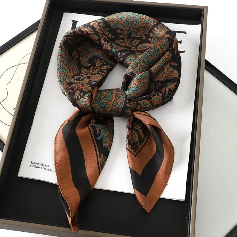 Elegant Leopard Print Silk Scarf - Premium Women's Fashion Accessory