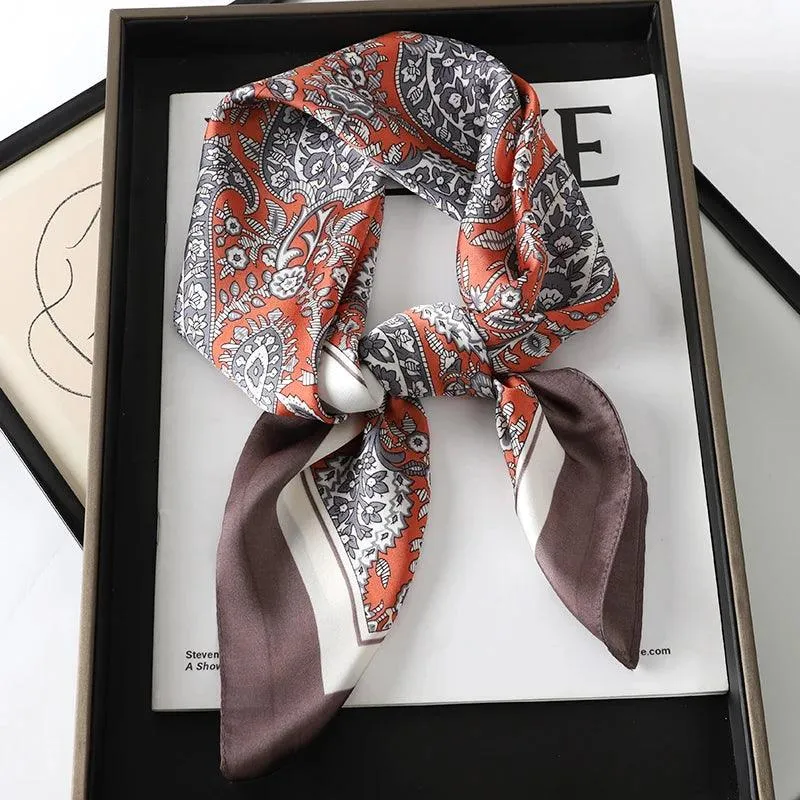 Elegant Leopard Print Silk Scarf - Premium Women's Fashion Accessory