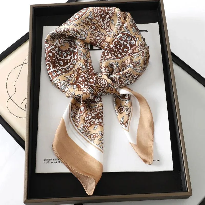 Elegant Leopard Print Silk Scarf - Premium Women's Fashion Accessory