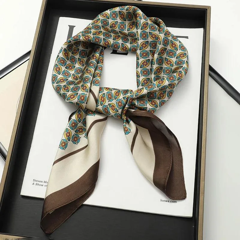 Elegant Leopard Print Silk Scarf - Premium Women's Fashion Accessory