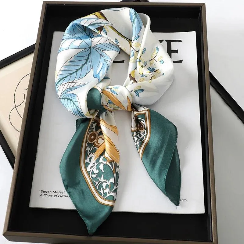 Elegant Leopard Print Silk Scarf - Premium Women's Fashion Accessory