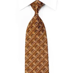 Elle Homme Men's Rhinestone Tie Cartouche On Brown With Gold Sparkles