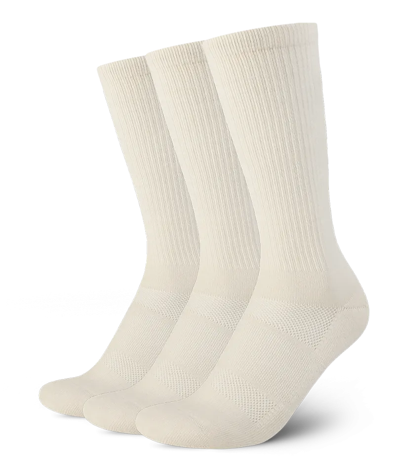 Everyday Merino Crew Socks Off White 3-Pack