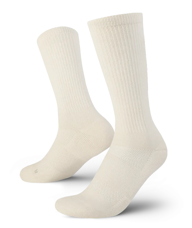 Everyday Merino Crew Socks Off White