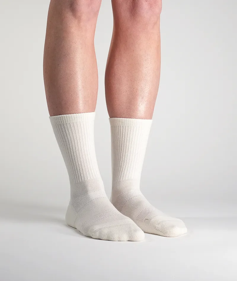 Everyday Merino Crew Socks Off White