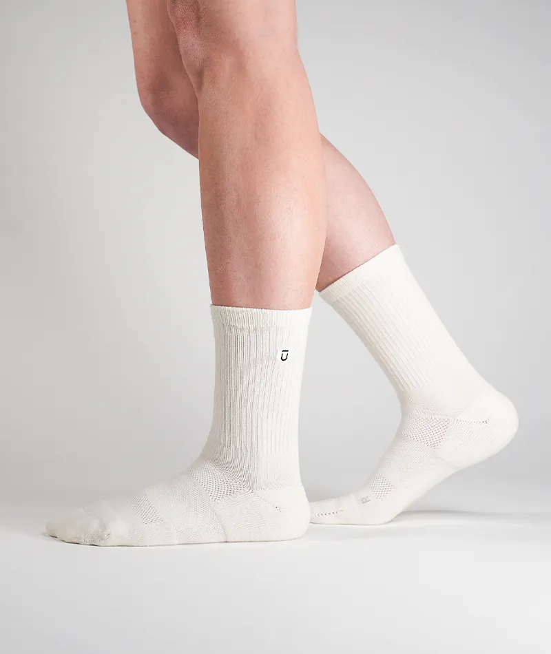 Everyday Merino Crew Socks Off White