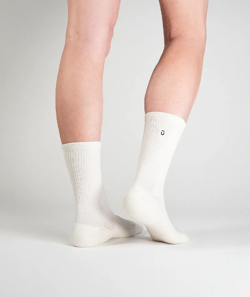 Everyday Merino Crew Socks Off White