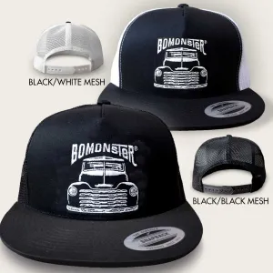 Flat Brim Snapback Trucker Hat "Vintage Truck"