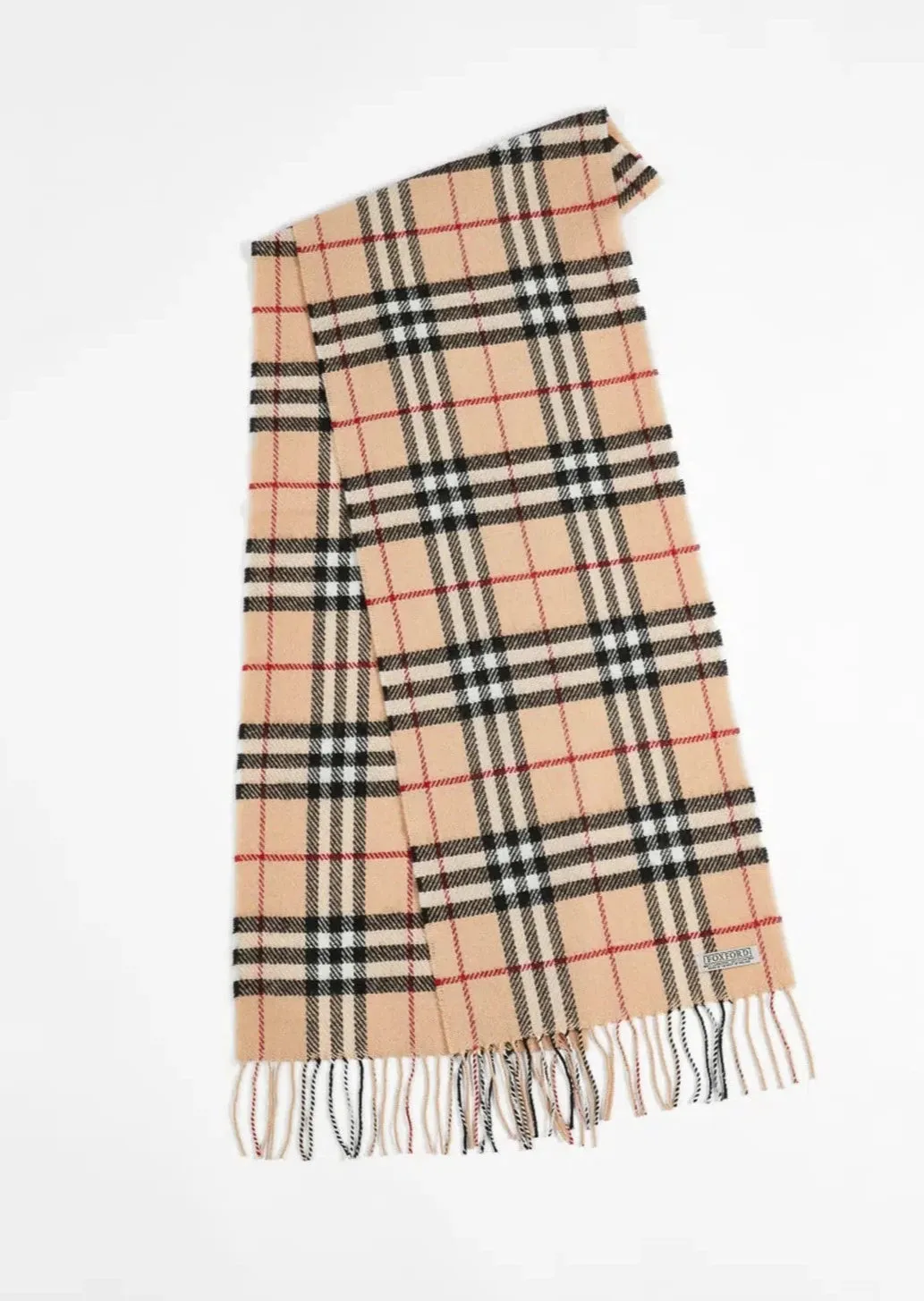 Foxford Fawn, Black & Red Check Scarf