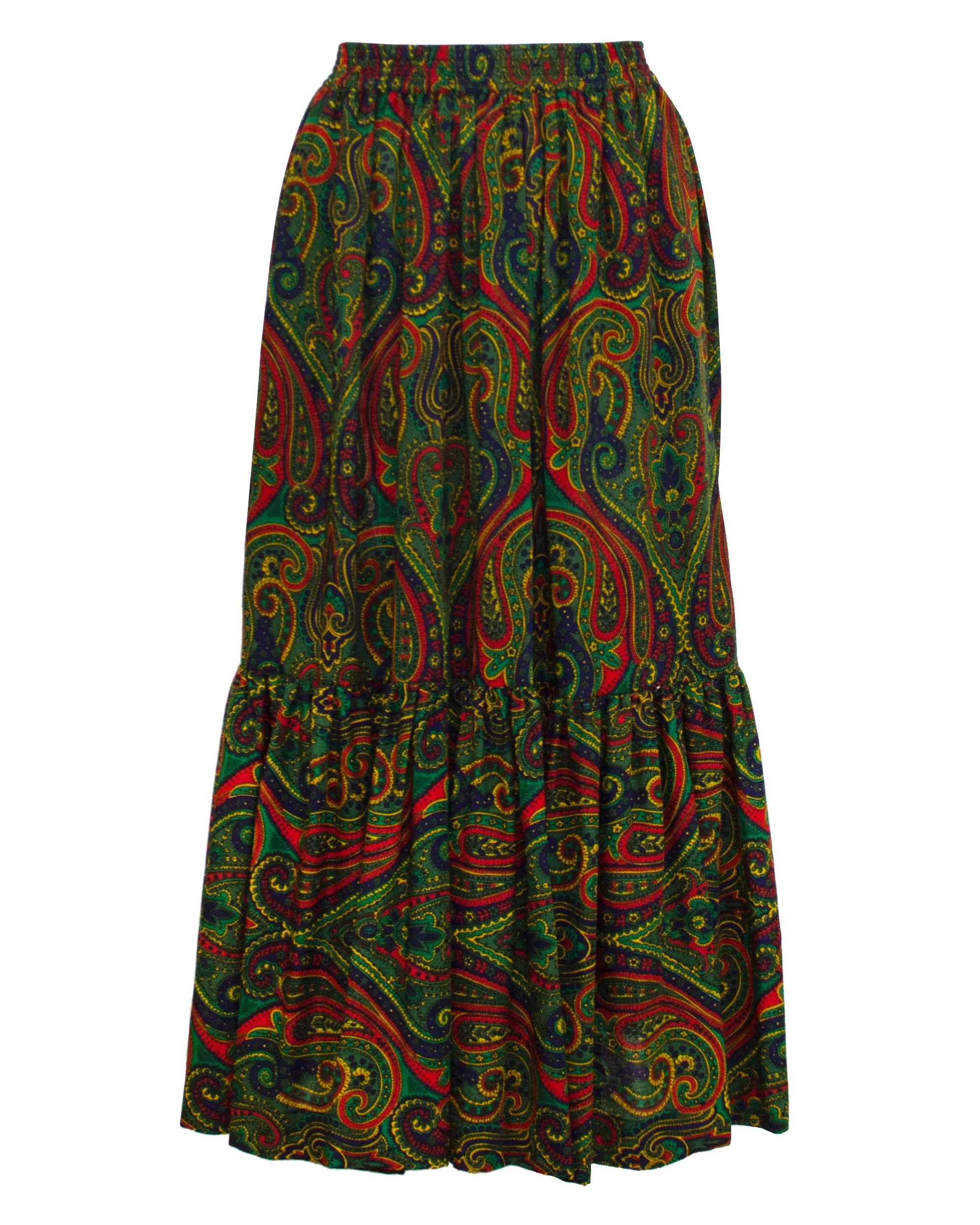 Green Paisley Russian Collection Peasant Skirt