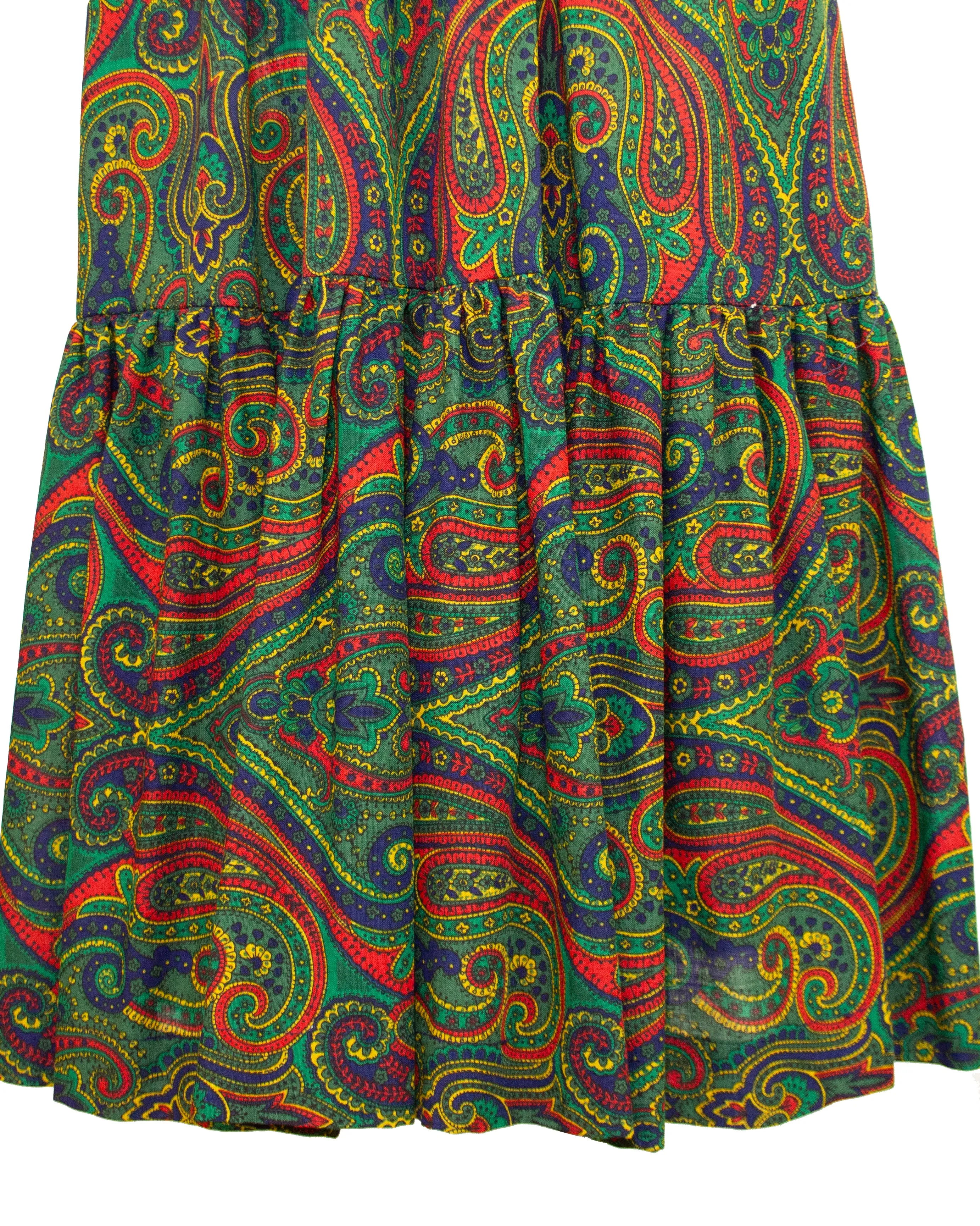 Green Paisley Russian Collection Peasant Skirt