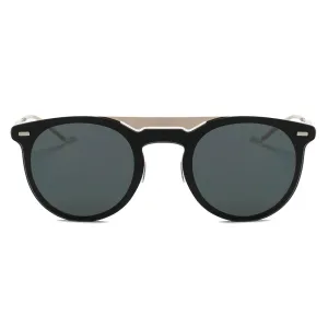 INDIO | Mirrored Brow-Bar Circle Sunglasses