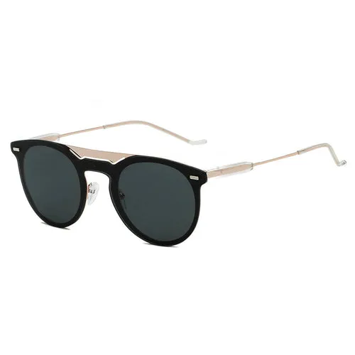 INDIO | Mirrored Brow-Bar Circle Sunglasses