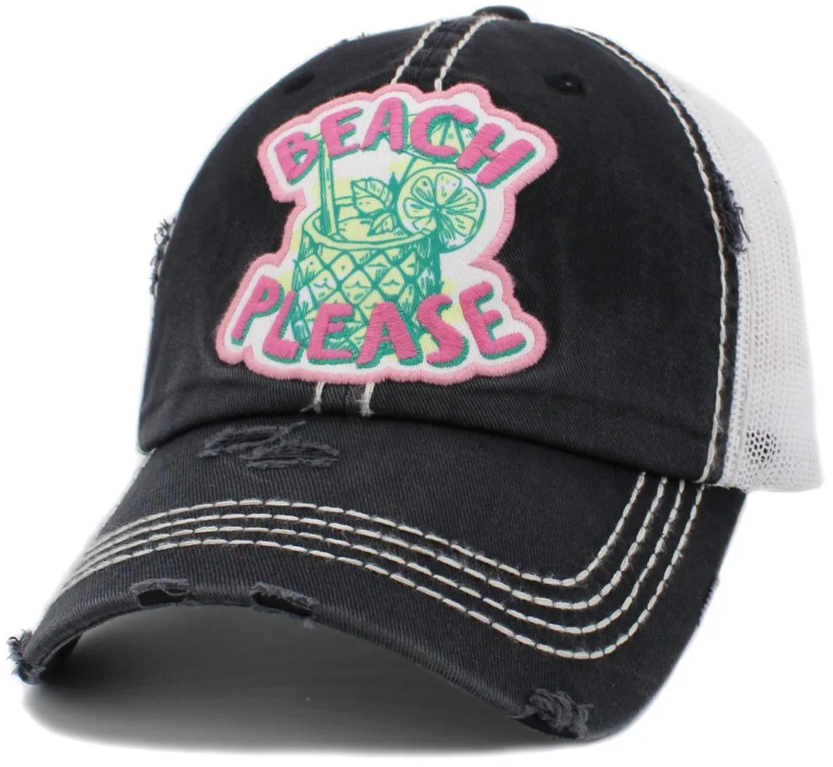 KBV1431 "Beach Please" Vintage Distressed Ballcap